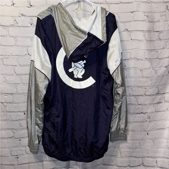 Chicago Cubs Mens Mitchell And Ness Navy Highlight Reel Windbreaker Half Zip XL - Picture 4 of 6
